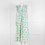 ME + EM Cream Turquoise Floral Frill Trim Cotton Dress