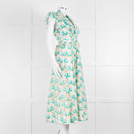 ME + EM Cream Turquoise Floral Frill Trim Cotton Dress