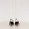 Flattered Black Leather Pointy Slingbacks