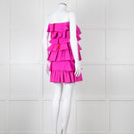 Emilio De La Morena Pink Ruffled Strapless Mini Dress