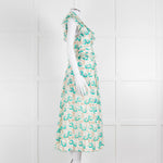 ME + EM Cream Turquoise Floral Frill Trim Cotton Dress
