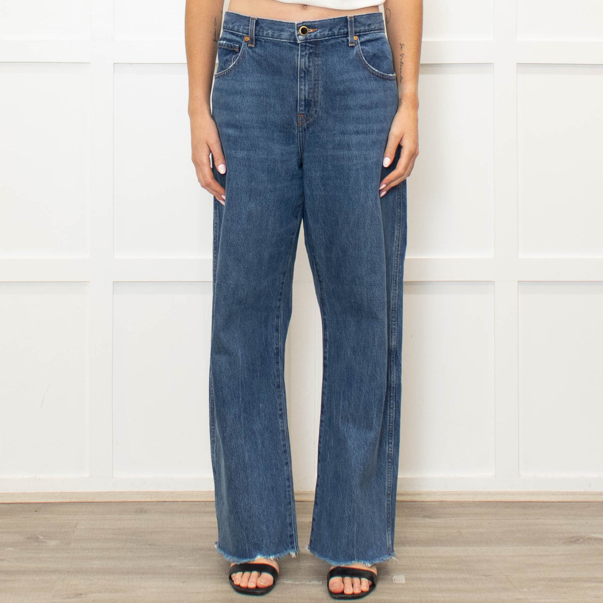 Khaite Blue Denim Kerrie Raw Edge Jeans