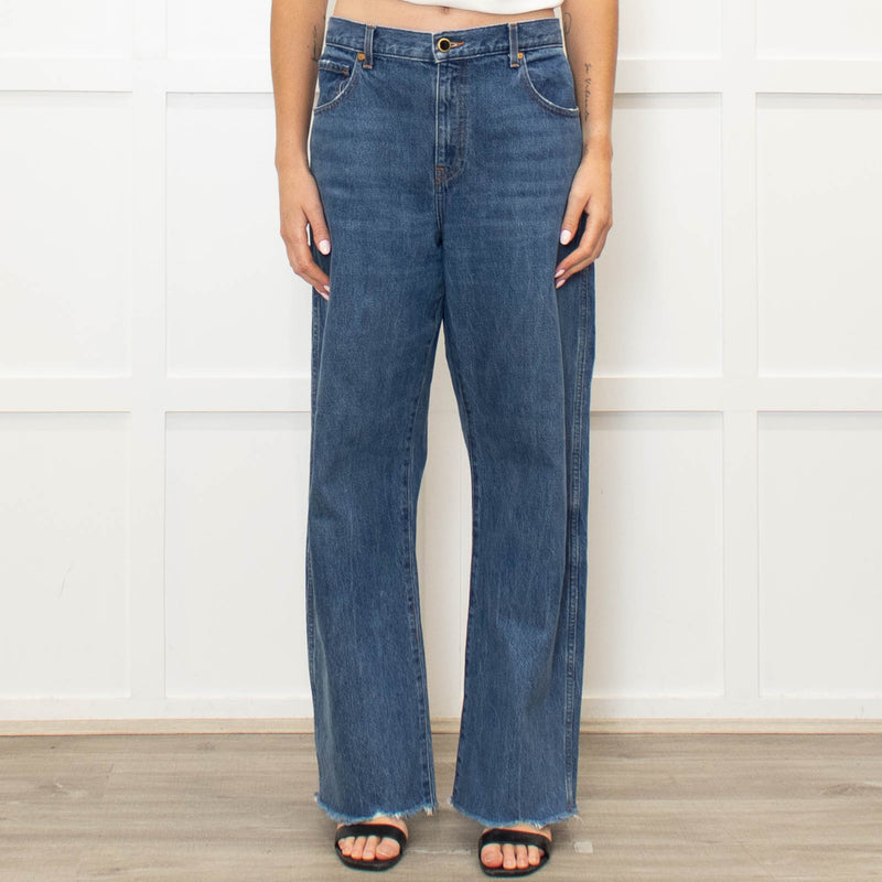 Khaite Blue Denim Kerrie Raw Edge Jeans