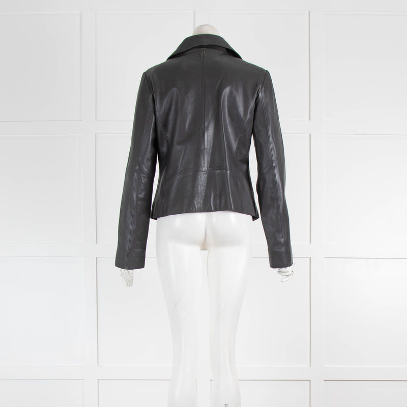 Mos Mosh Grey Leather Biker Jacket