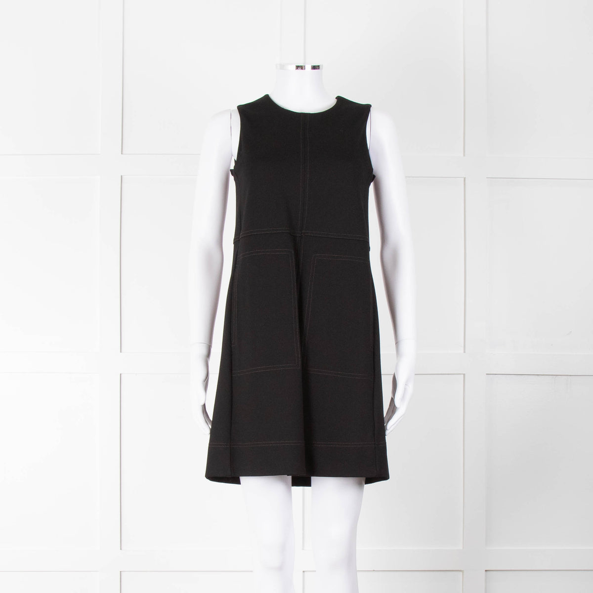 Me+Em Black Jersey Pocket Detail Sleeveless Shift Dress