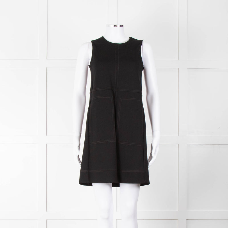 Me+Em Black Jersey Pocket Detail Sleeveless Shift Dress