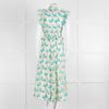 ME + EM Cream Turquoise Floral Frill Trim Cotton Dress