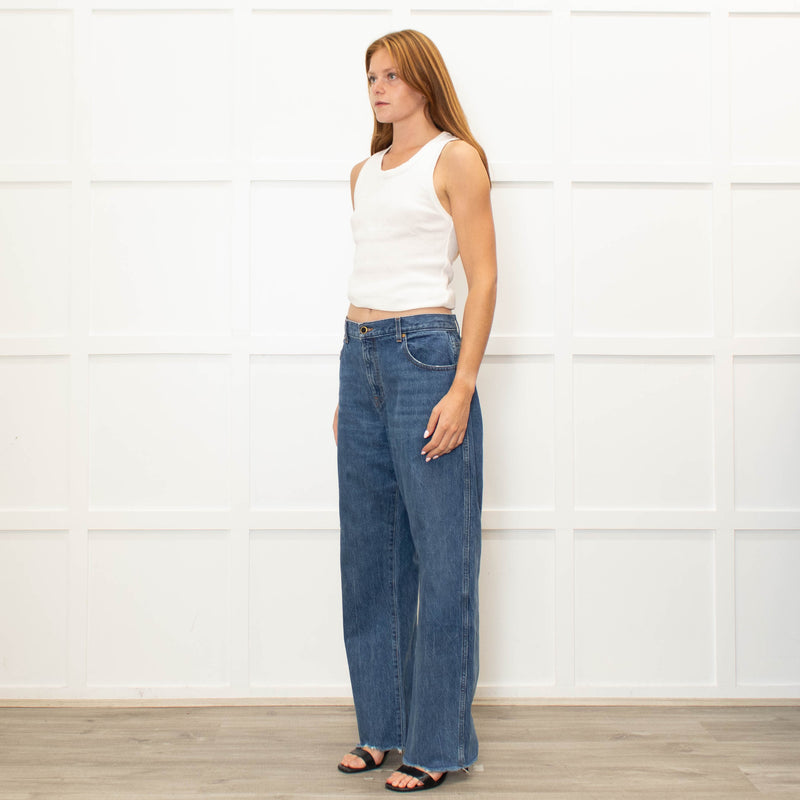 Khaite Blue Denim Kerrie Raw Edge Jeans