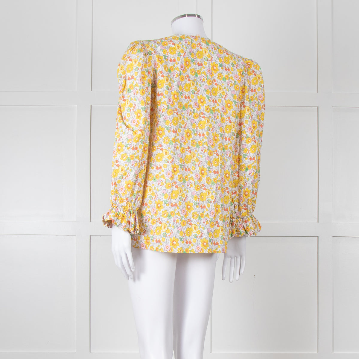 Seraphina Cream Yellow Floral Cotton Long Sleeve Top