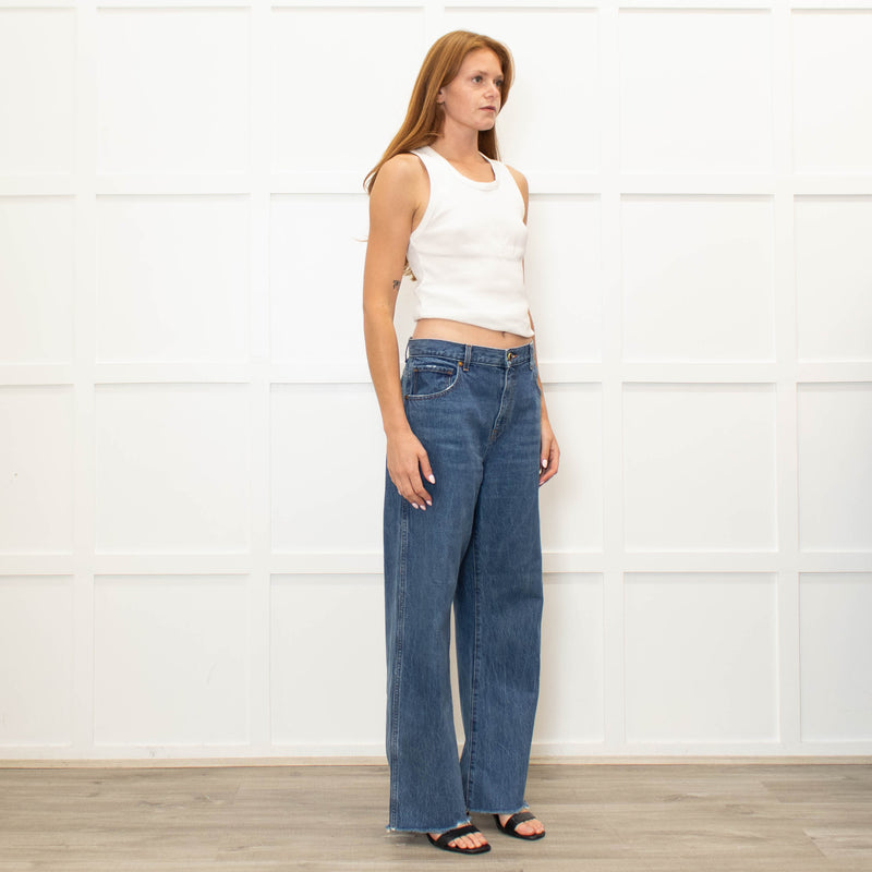Khaite Blue Denim Kerrie Raw Edge Jeans