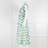 ME + EM Cream Turquoise Floral Frill Trim Cotton Dress