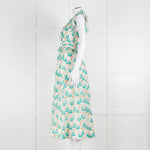 ME + EM Cream Turquoise Floral Frill Trim Cotton Dress