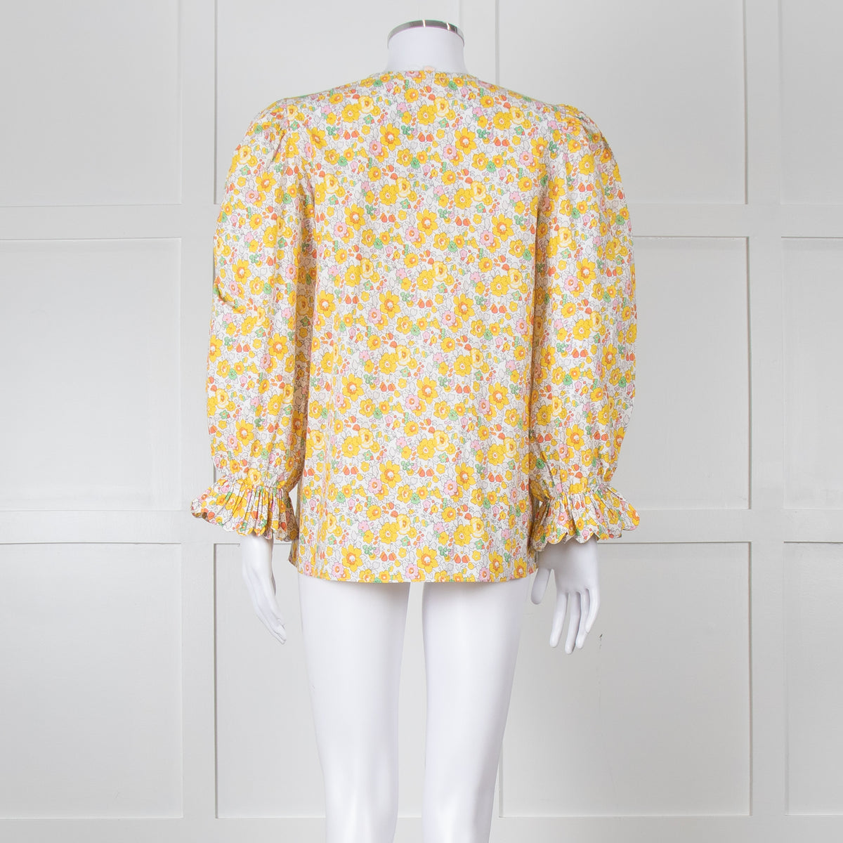 Seraphina Cream Yellow Floral Cotton Long Sleeve Top