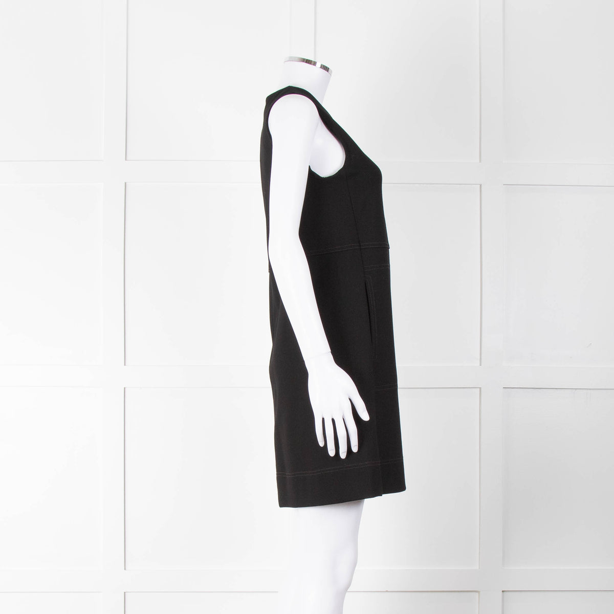 Me+Em Black Jersey Pocket Detail Sleeveless Shift Dress