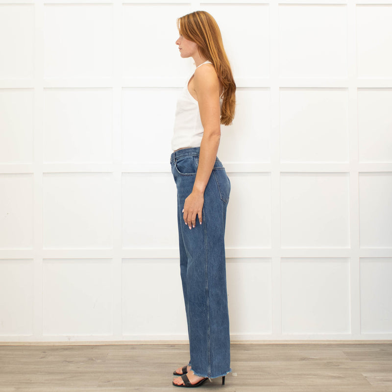 Khaite Blue Denim Kerrie Raw Edge Jeans