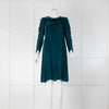 Beatrice Turquoise Crushed Velvet Dress