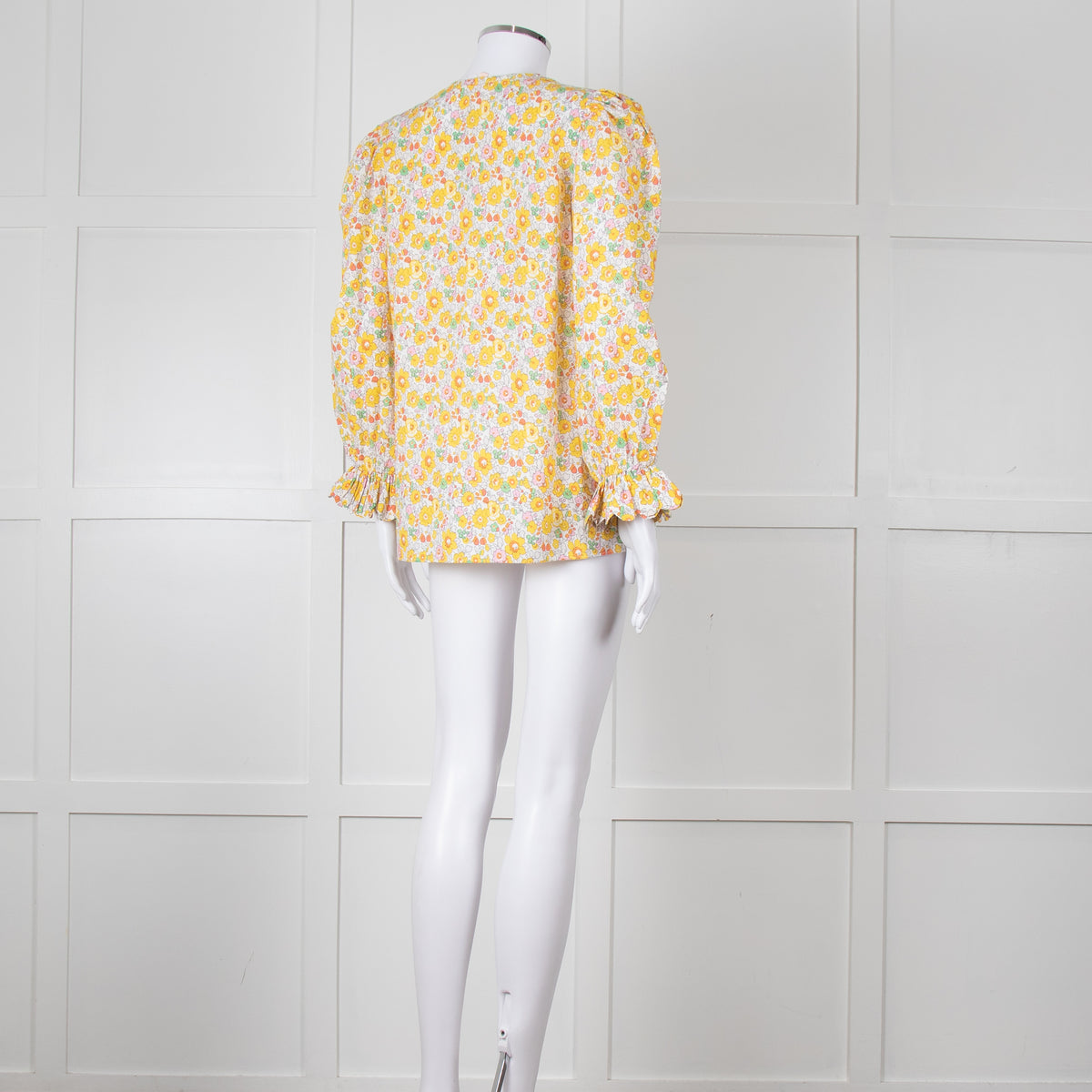 Seraphina Cream Yellow Floral Cotton Long Sleeve Top