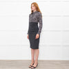 Paule Ka Grey Animal Print Top Long Sleeve Dress