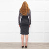 Paule Ka Grey Animal Print Top Long Sleeve Dress
