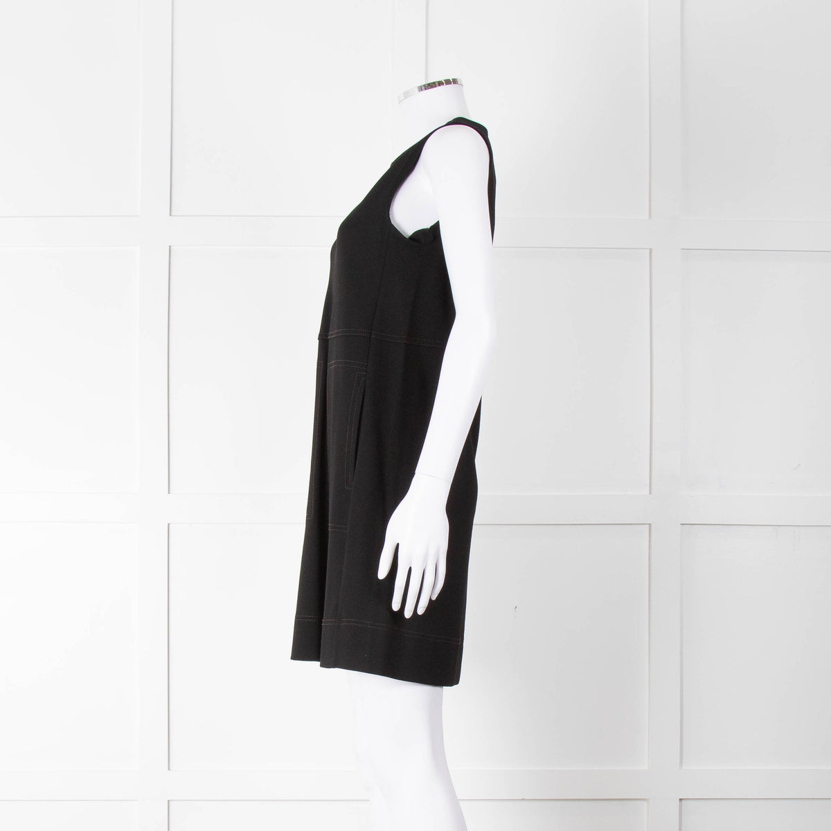 Me+Em Black Jersey Pocket Detail Sleeveless Shift Dress