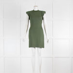 Alexander McQueen Khaki Fitted Mini Dress Padded Shoulders