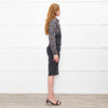 Paule Ka Grey Animal Print Top Long Sleeve Dress