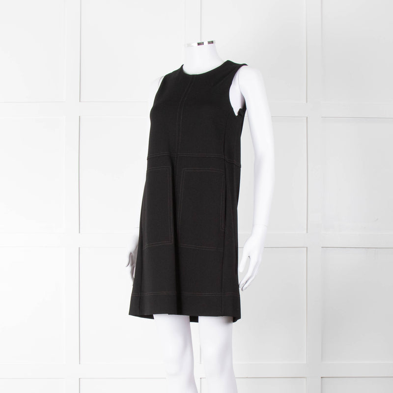 Me+Em Black Jersey Pocket Detail Sleeveless Shift Dress