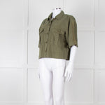 Me+Em Khaki Copper Buttons Front Buttons Cotton Shirt
