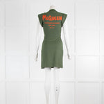 Alexander McQueen Khaki Fitted Mini Dress Padded Shoulders