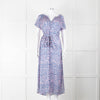 Primrose Park Pink Blue Leopard Print Short Sleeve Maxi Dress