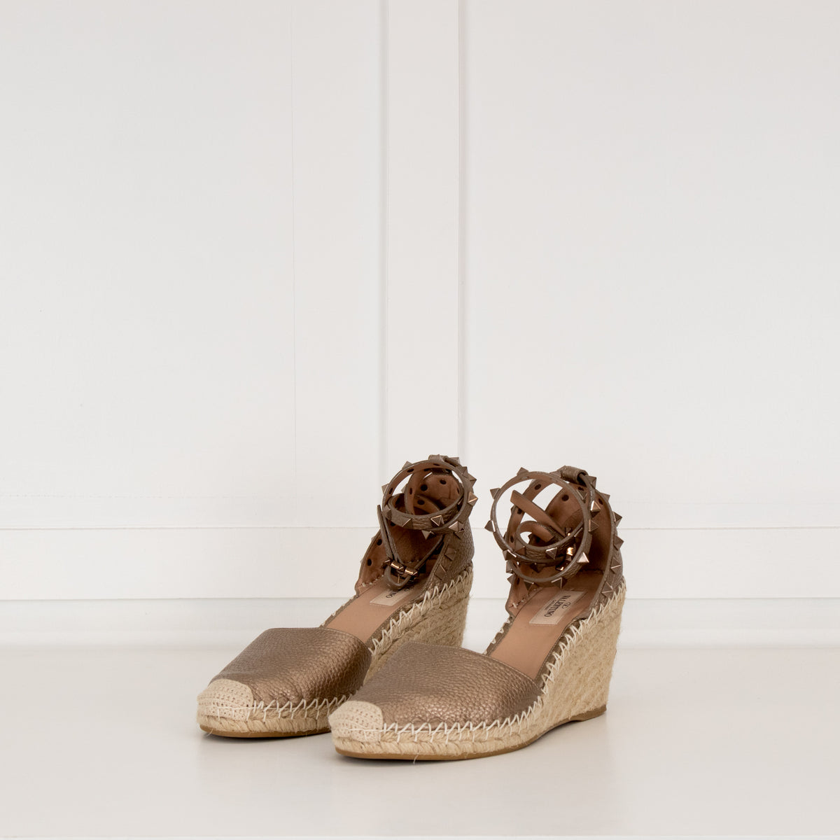 Valentino Garavani Bronze Ankle Strap Espadrilles