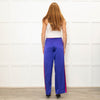 Serena Bute Purple Silky Wide Leg Pink Side Stripes Pink Elastic Trousers