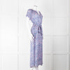 Primrose Park Pink Blue Leopard Print Short Sleeve Maxi Dress