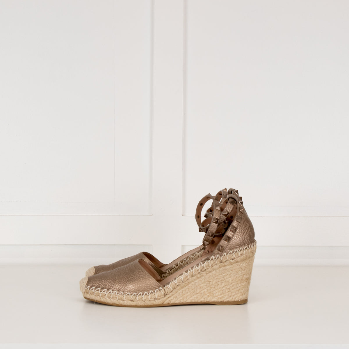 Valentino Garavani Bronze Ankle Strap Espadrilles