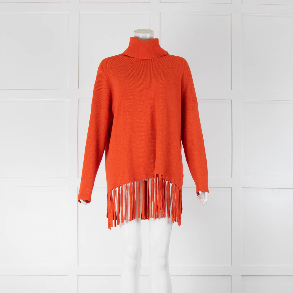 Sens Unique Orange Roll Neck Tassle Jumper