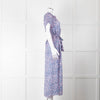 Primrose Park Pink Blue Leopard Print Short Sleeve Maxi Dress