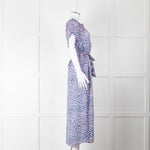 Primrose Park Pink Blue Leopard Print Short Sleeve Maxi Dress