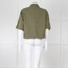 Me+Em Khaki Copper Buttons Front Buttons Cotton Shirt