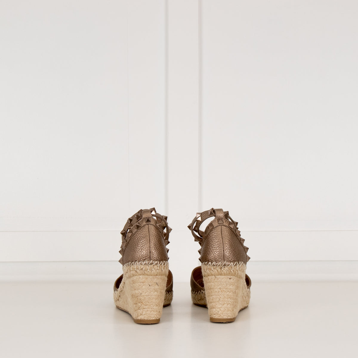 Valentino Garavani Bronze Ankle Strap Espadrilles