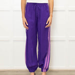Serena Bute Purple Lilac Side Strap Elasticated Ankle Trousers