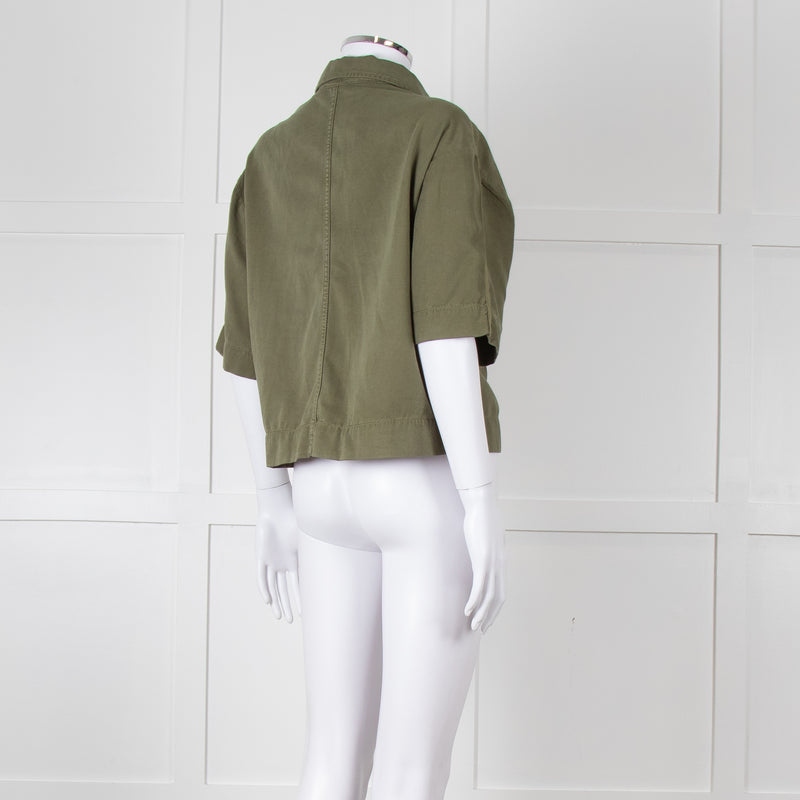 Me+Em Khaki Copper Buttons Front Buttons Cotton Shirt