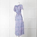 Primrose Park Pink Blue Leopard Print Short Sleeve Maxi Dress