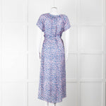 Primrose Park Pink Blue Leopard Print Short Sleeve Maxi Dress