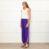 Serena Bute Purple Lilac Side Strap Elasticated Ankle Trousers