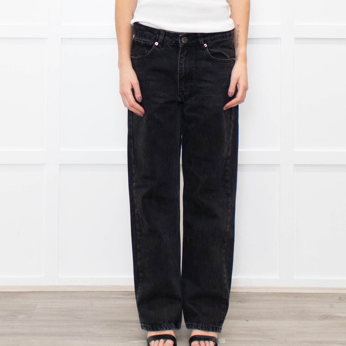 Raey Black Straight Leg Jeans