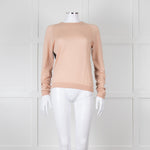 N. Peal Peach Black Lace Back Sweater