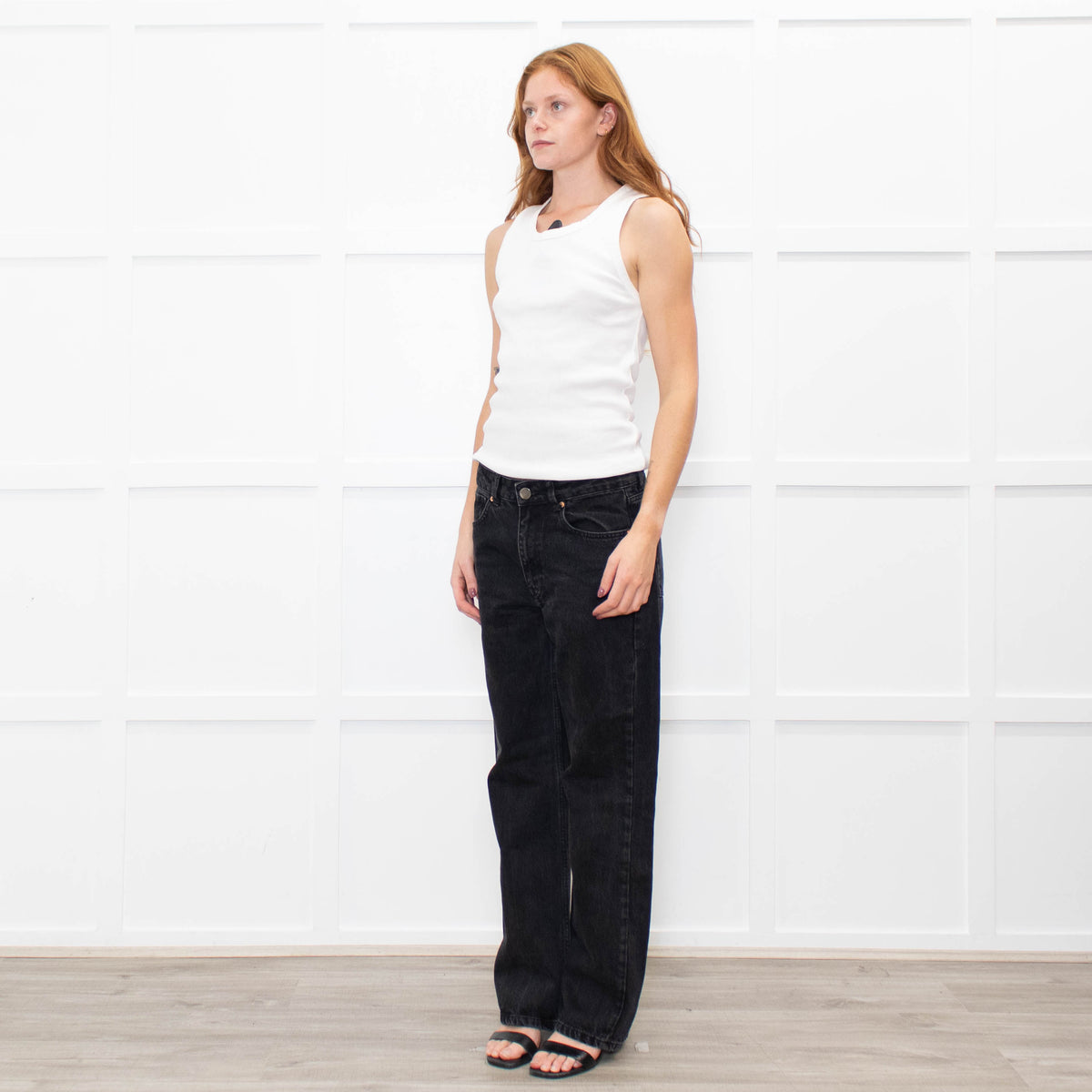 Raey Black Straight Leg Jeans