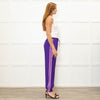 Serena Bute Purple Lilac Side Strap Elasticated Ankle Trousers
