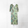 Roberto Cavalli Freedom Green Brown Print Cover Up Dress