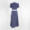 Belulah Navy White Floral Belted Short Sleeve Dress